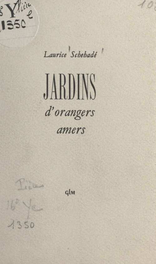 ebook cover of Jardins d'orangers amers, by Laurice Schehade