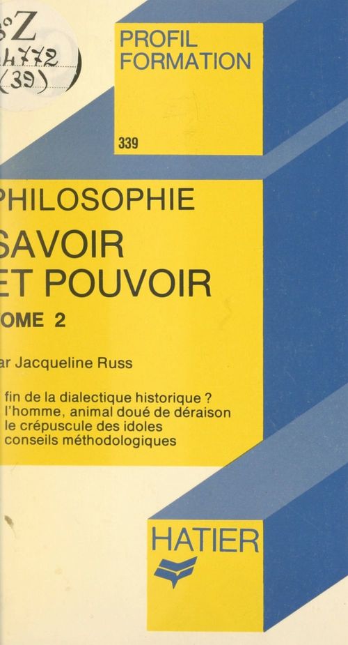 Couverture ebook de Savoir et pouvoir (2), de Jacqueline Russ