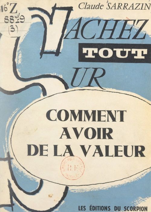 Couverture ebook de Comment avoir de la valeur, de Claude Sarrazin