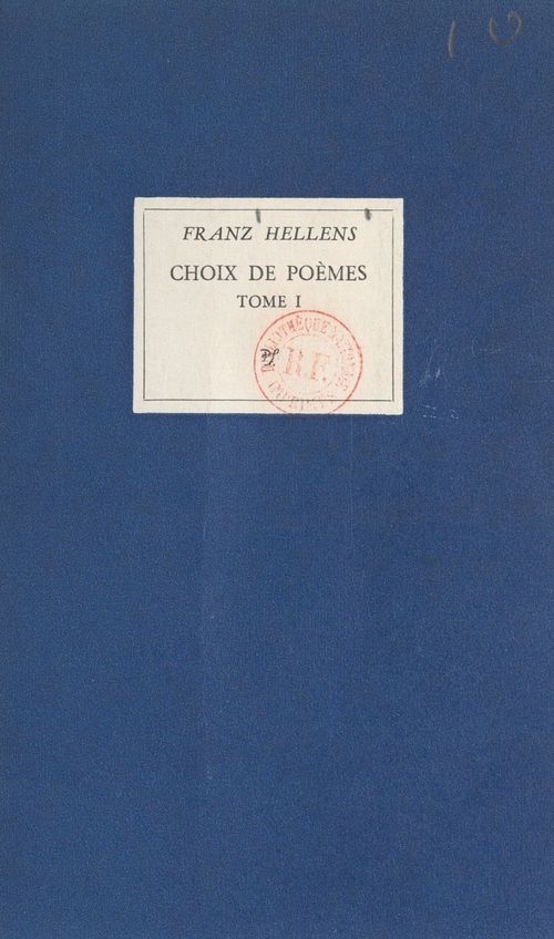 ebook cover of Choix de poèmes (1), by Franz Hellens