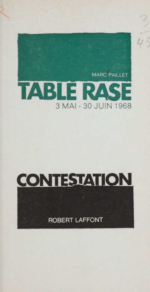 ebook cover of Table rase, by Marc Paillet