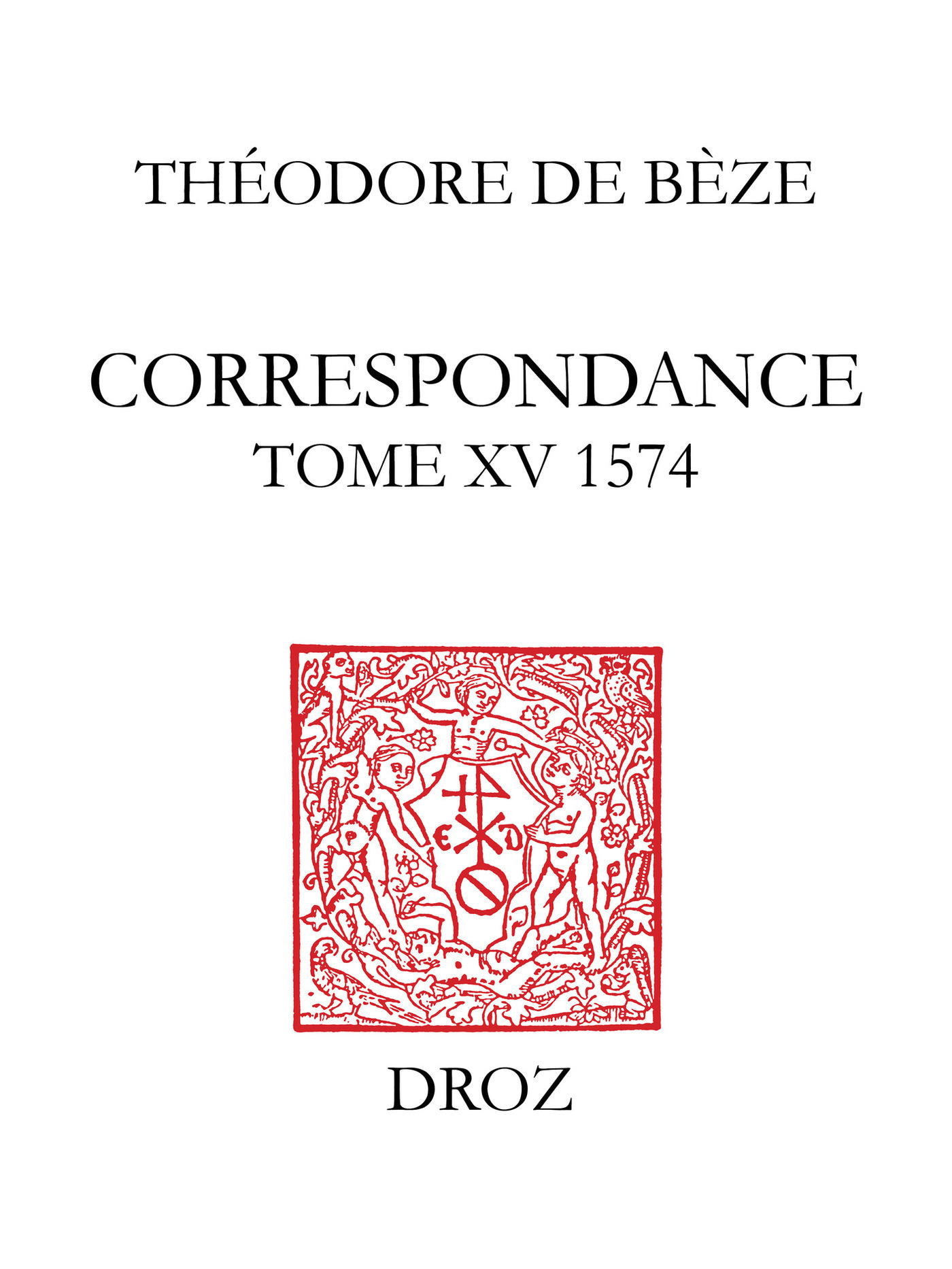 Couverture ebook de Correspondance, de De B Ze Th Odore
