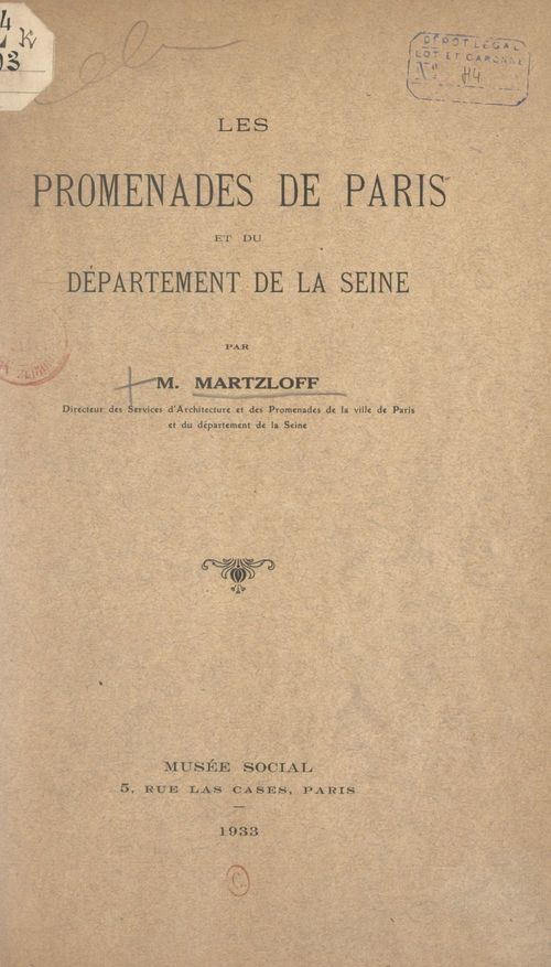 Couverture ebook de Les promenades de Paris et du département de la Seine, de M. Martzloff