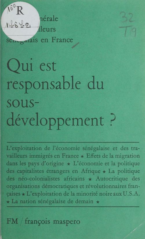 Couverture ebook de Qui est responsable du sous-développement ?, de Jean Copans, Pierre Jalee