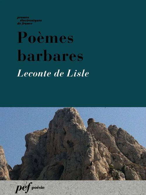 ebook cover of Poèmes barbares, by Leconte De Lisle