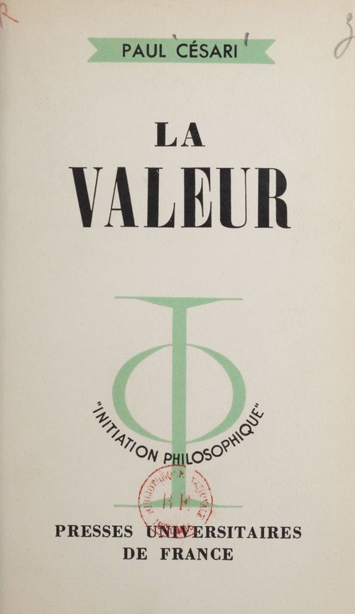 ebook cover of La valeur, by Paul Cesari