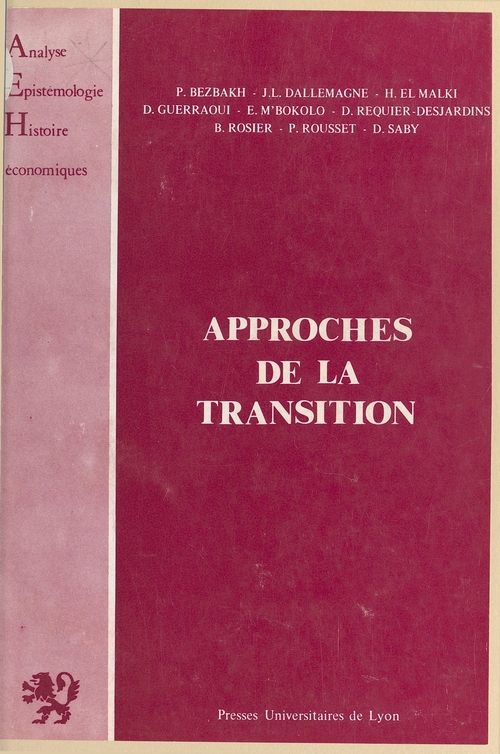 Couverture ebook de Approches de la transition, de Bezbakh