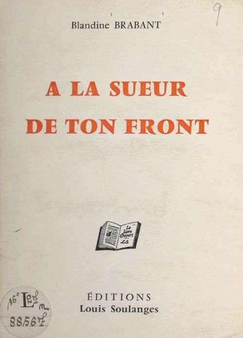 Couverture ebook de À la sueur de ton front, de Blandine Brabant