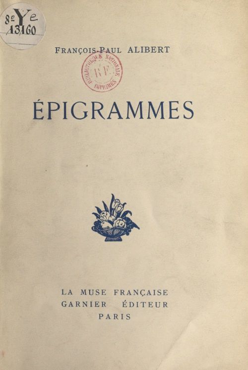 Couverture ebook de Épigrammes, de Francois-Paul Alibert