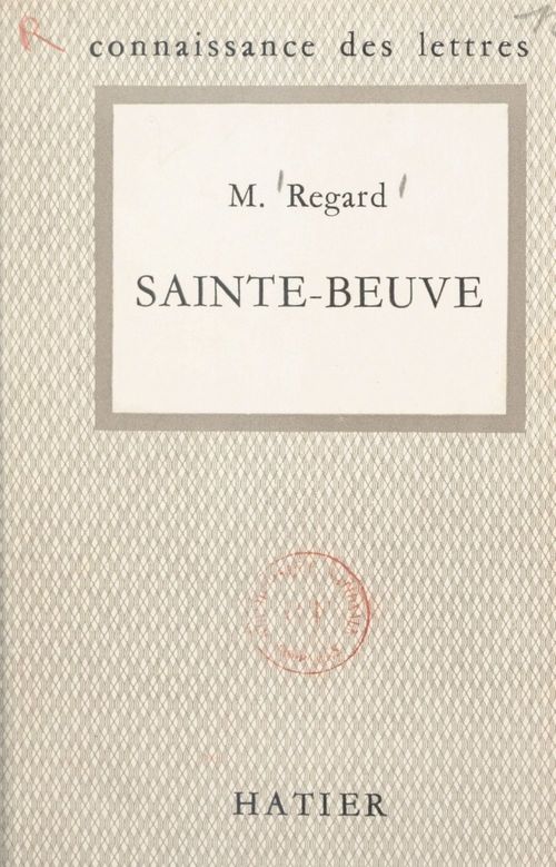 Couverture ebook de Sainte-Beuve, de Maurice Regard