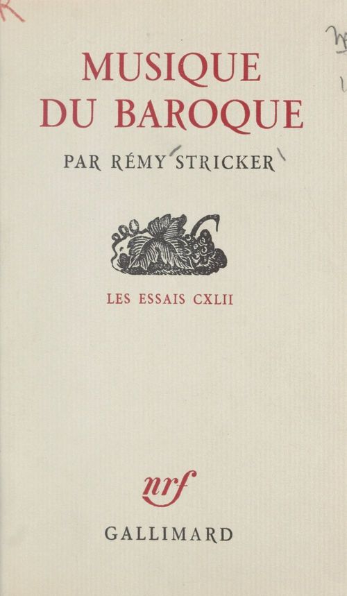 Couverture ebook de Musique du baroque, de Rémy Stricker
