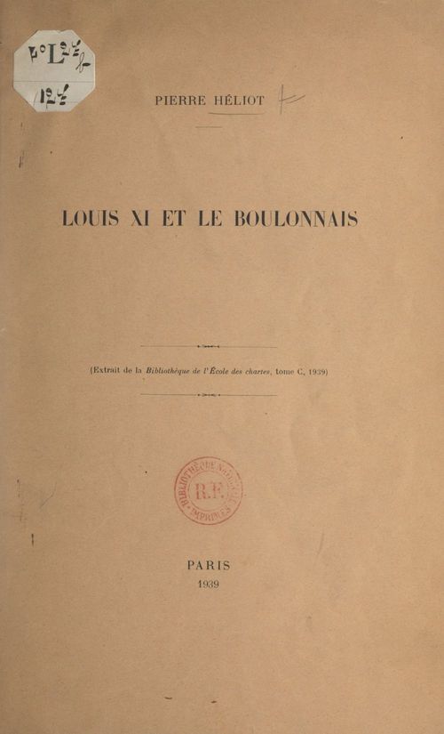 ebook cover of Louis XI et le Boulonnais, by Pierre Heliot
