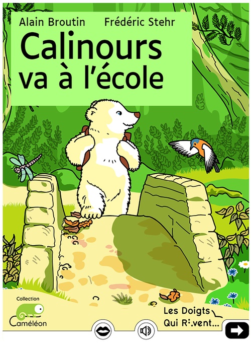 Couverture ebook de Calinours va à l'école, de Alain Broutin, Frédéric Stehr