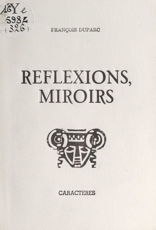 Couverture ebook de Réflexions, miroirs, de François Duparc
