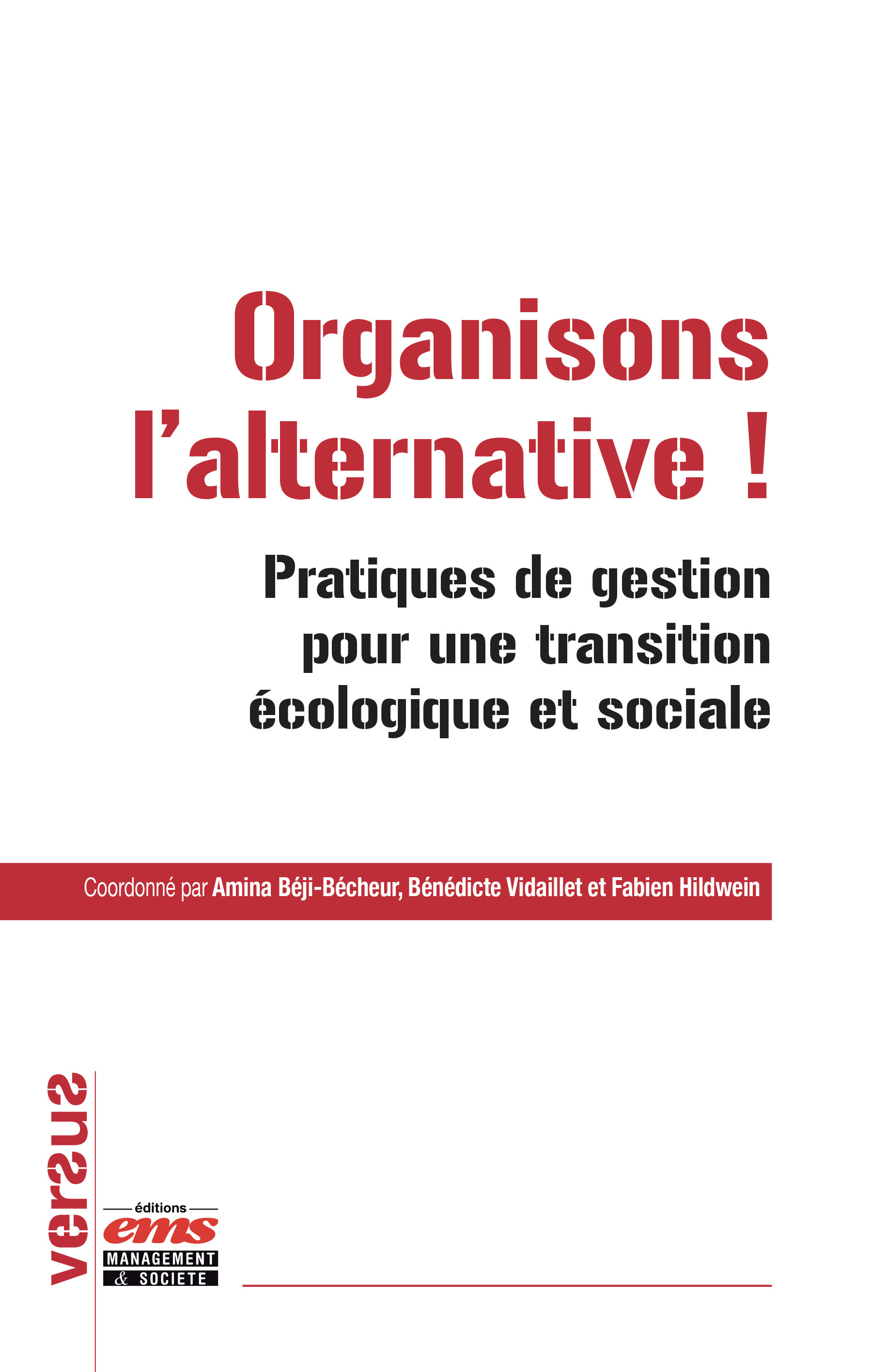 Couverture ebook de Organisons l'alternative !, de Amina Béji-Bécheur, Fabien Hildwein, Bénédicte Vidaillet