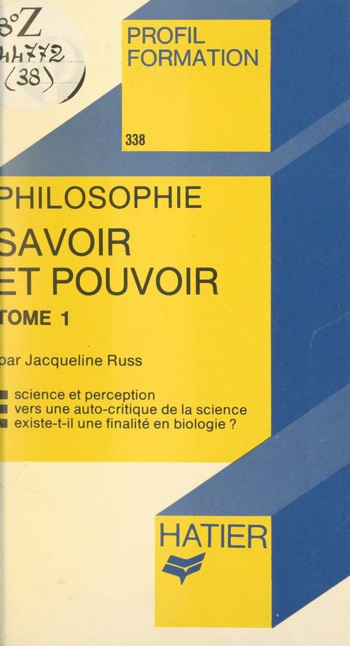 Couverture ebook de Savoir et pouvoir (1), de Jacqueline Russ