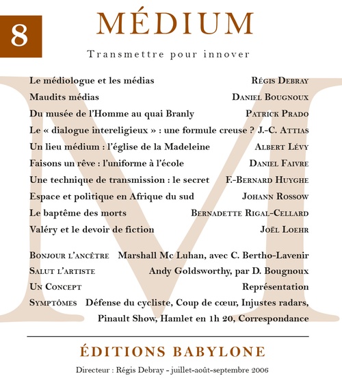 Couverture ebook de Médium n°8, juillet-septembre 2006, de Collectif