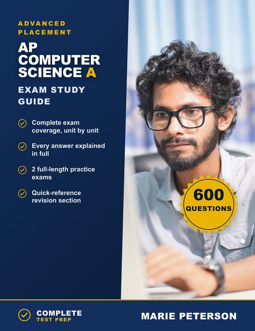 Couverture ebook de AP Computer Science A Exam Study Guide, de Marie Peterson
