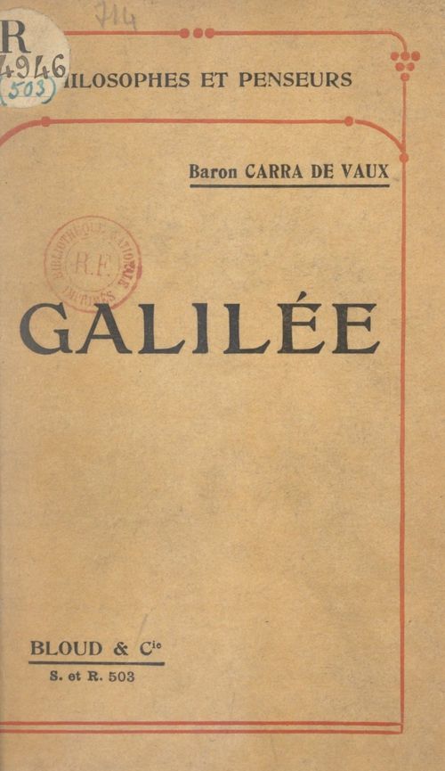 Couverture ebook de Galilée, de Bernard Carra De Vaux