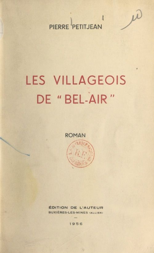 Couverture ebook de Les villageois de Bel-Air, de Pierre Petitjean