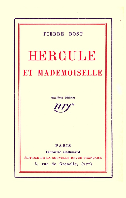ebook cover of Hercule et Mademoiselle, by Pierre Bost
