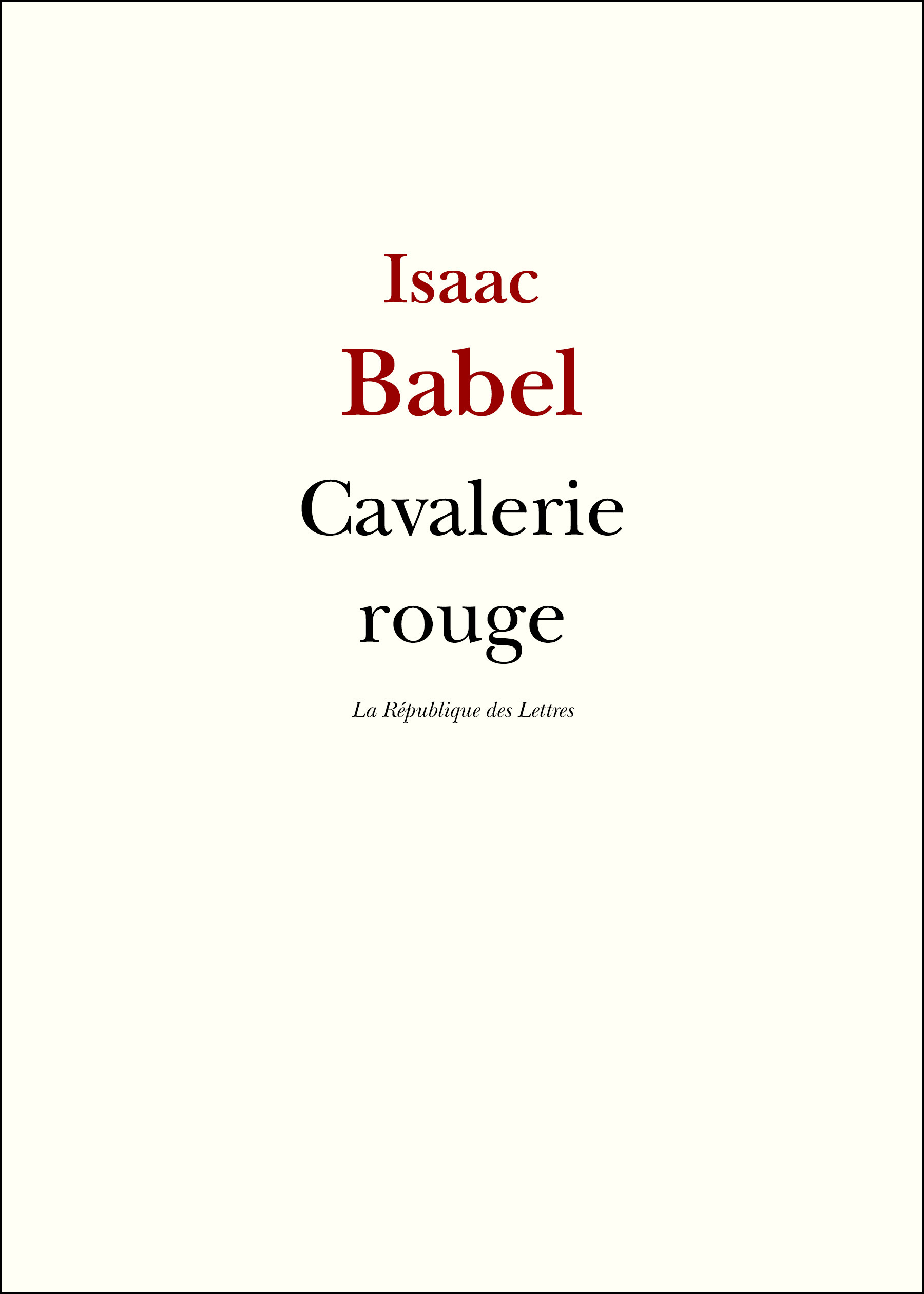 Couverture ebook de Cavalerie rouge, de Isaac Babel