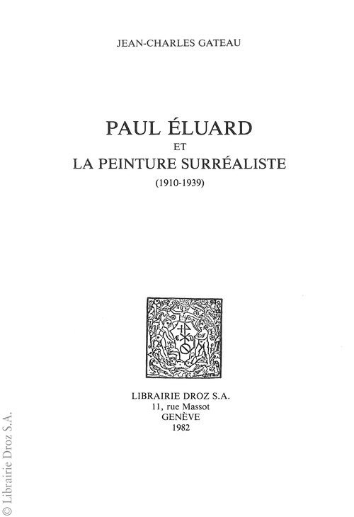 ebook cover of Paul Eluard et la peinture surréaliste (1910-1939), by Jean-Charles Gateau