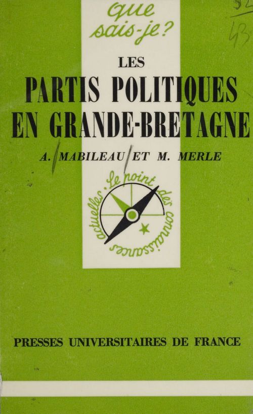 ebook cover of Les Partis politiques en Grande Bretagne, by Albert Mabileau, Marcel Merle