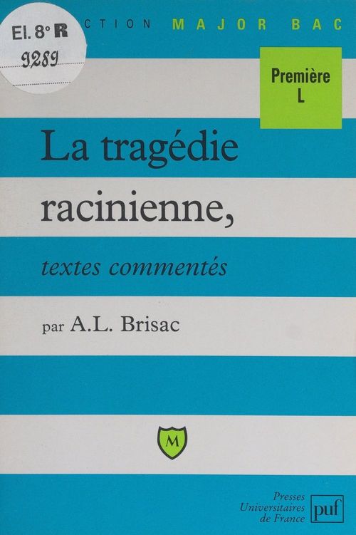 ebook cover of La tragédie racinienne, by Anne-Laure Brisac