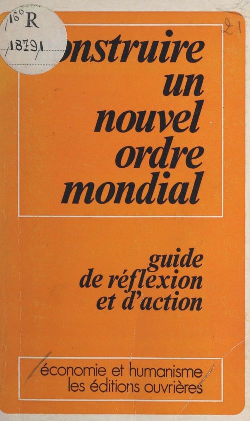 Couverture ebook de Construire un nouvel ordre mondial, de Economie Et Humanisme