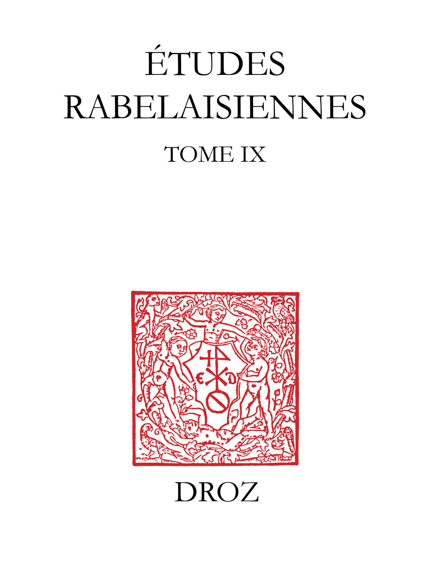 ebook cover of Etudes rabelaisiennes, by