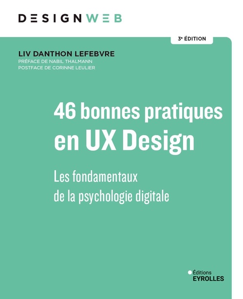 Couverture ebook de 46 bonnes pratiques en ux design 3e édition, de Liv Danthon Lefebvre