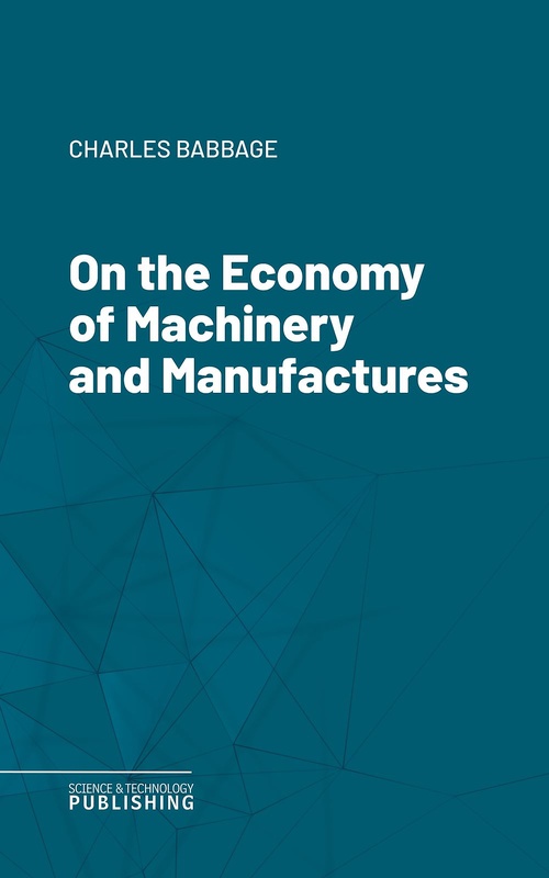 ebook cover of On the Economy of Machinery and Manufactures, by Babbage