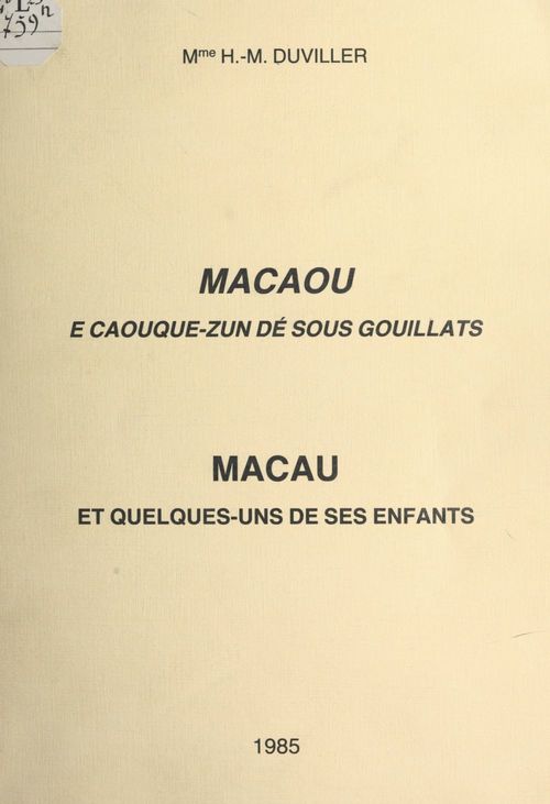 Couverture ebook de Macau et quelques-uns de ses enfants, de Henriette Marguerite Duviller