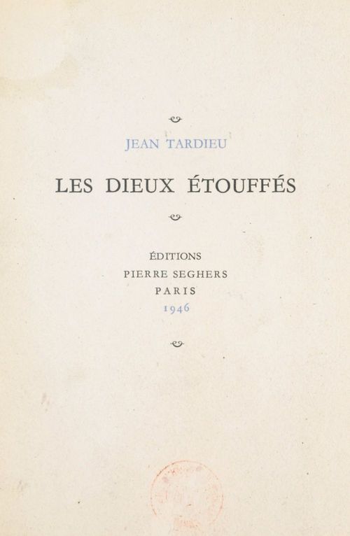 Couverture ebook de Les dieux étouffés, de Jean Tardieu