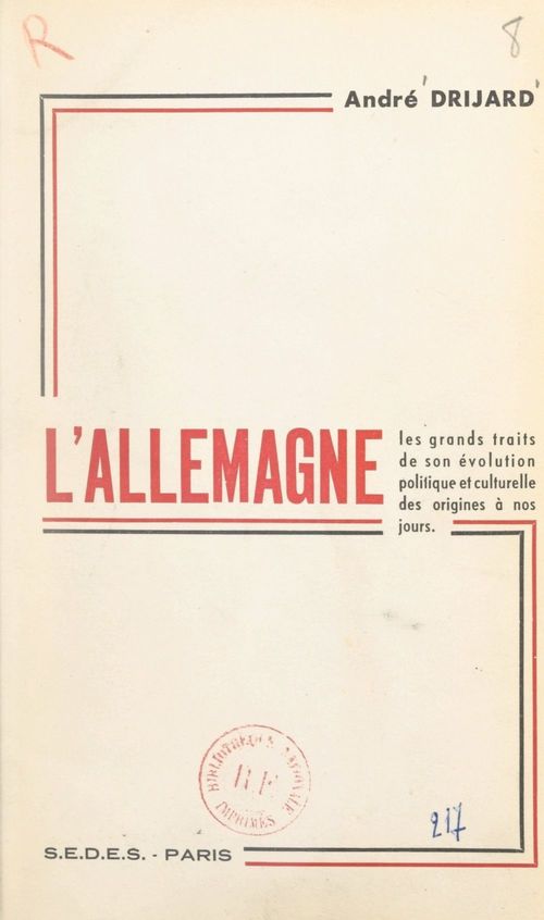 ebook cover of L'Allemagne, by Andre Drijard