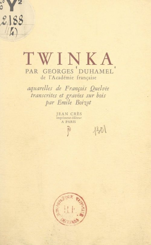 Couverture ebook de Twinka, de Georges Duhamel