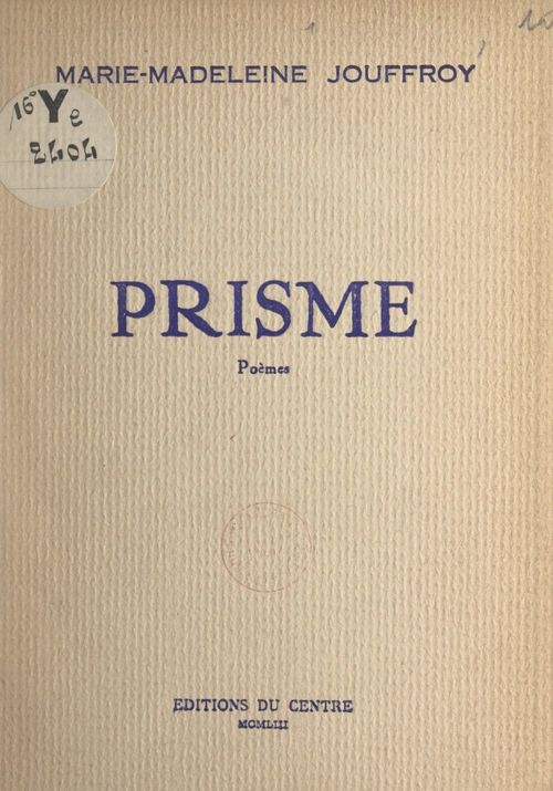 Couverture ebook de Prisme, de Marie-Madeleine Jouffroy