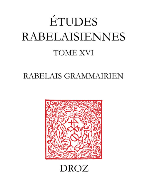 Couverture ebook de Rabelais grammairien, de Huchon Mireille