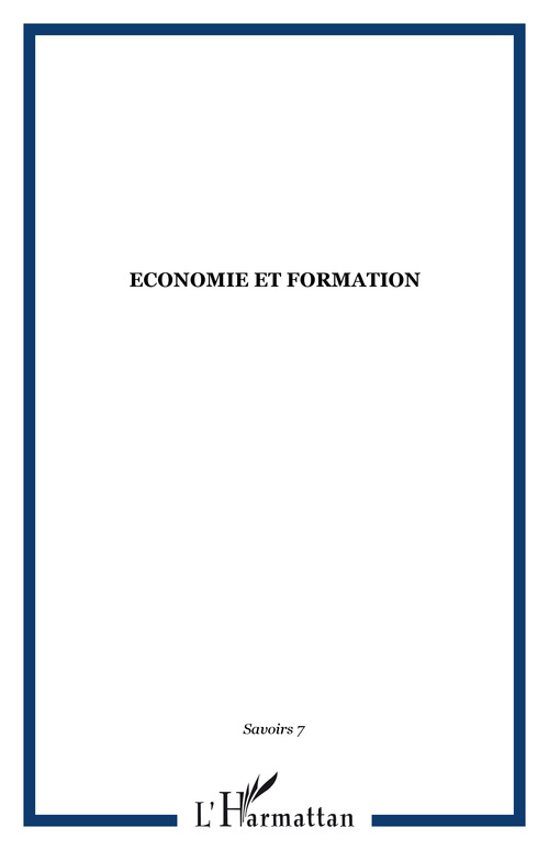 Couverture ebook de Economie et formation, de