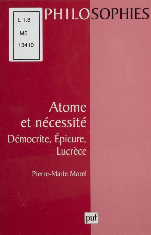 Couverture ebook de Atome et nécessité, de Pierre-Marie Morel