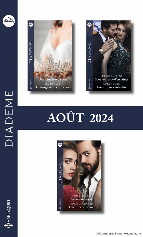 Couverture ebook de Pack mensuel Diadème - 6 romans (Août 2024), de Collectif