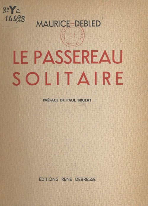 Couverture ebook de Le passereau solitaire, de Maurice Debled