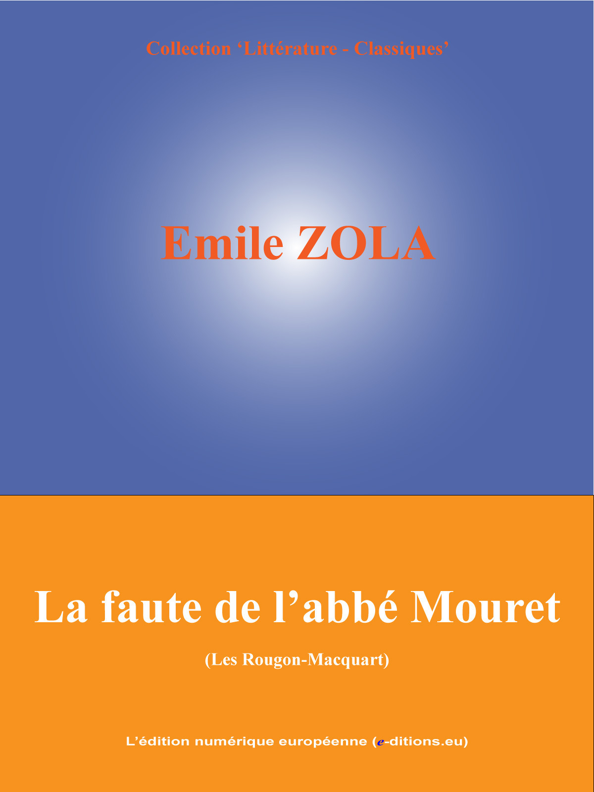 Couverture ebook de La faute de l'abbé Mouret, de Emile Zola