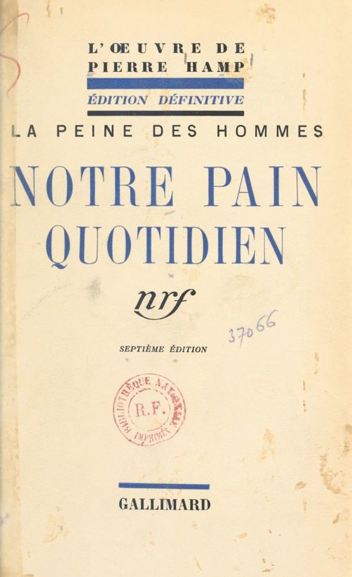 ebook cover of Notre pain quotidien, by Pierre Hamp