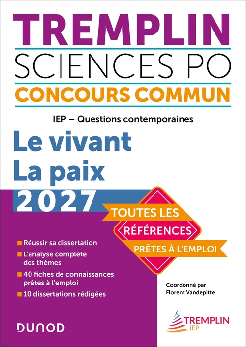 ebook cover of Tremplin Concours IEP Questions contemporaines 2027, by Florent Vandepitte, Vincent Bienstman, Judith Leverbe, Laurence Lacroix