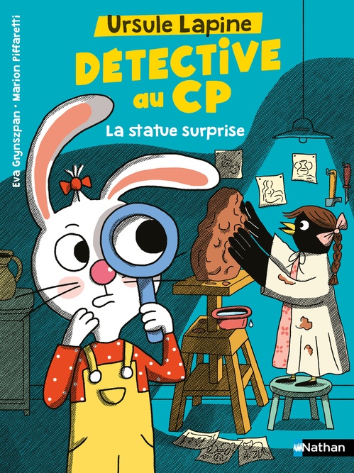 Couverture ebook de Ursule Lapine, détective au CP : La statue surprise, de Eva Grynszpan, Marion Piffaretti