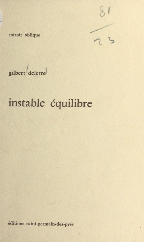 ebook cover of Instable équilibre, by Gilbert Deletre