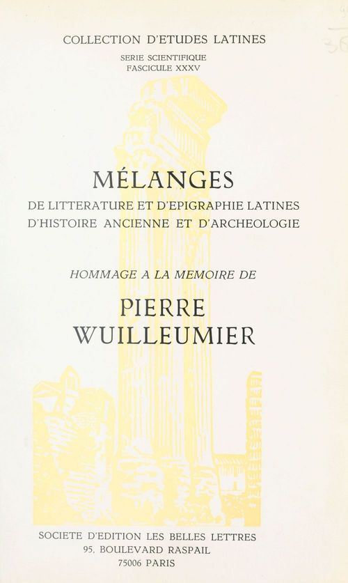ebook cover of Mélanges de littérature et d'épigraphie latines, d'histoire ancienne et d'archéologie, by Collectif