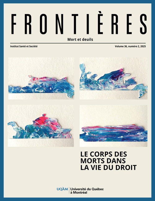 ebook cover of Frontières. Vol. 36 No. 2,  2025, by Marc Dupre, Jordy Bony, Damien Charabidze, Jacques Ernst, Isabelle Perreault, Dahlia Namian, Zoe Felici, Audrey Pietrzak